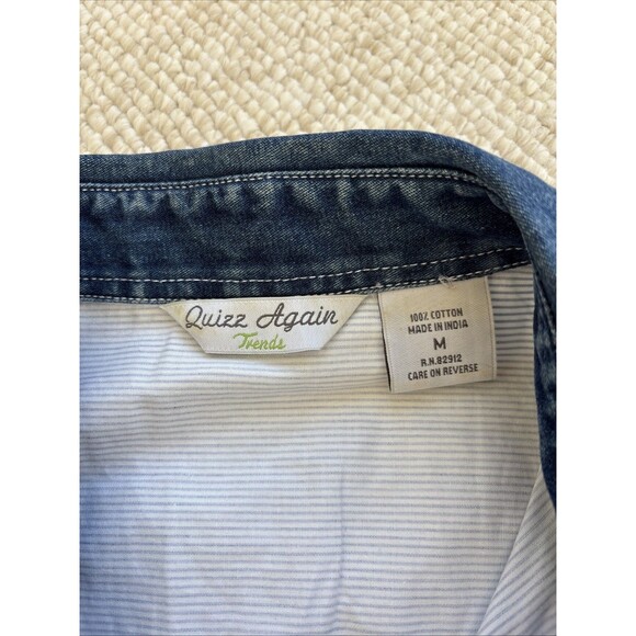 Quizz Cotton Embroidered Cats Shirt Women’s M Western Country Patriotic Y2K - Picture 2 of 4